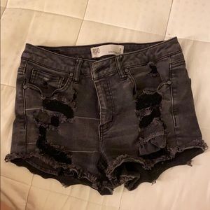 RSQ high waisted black jean shorts
